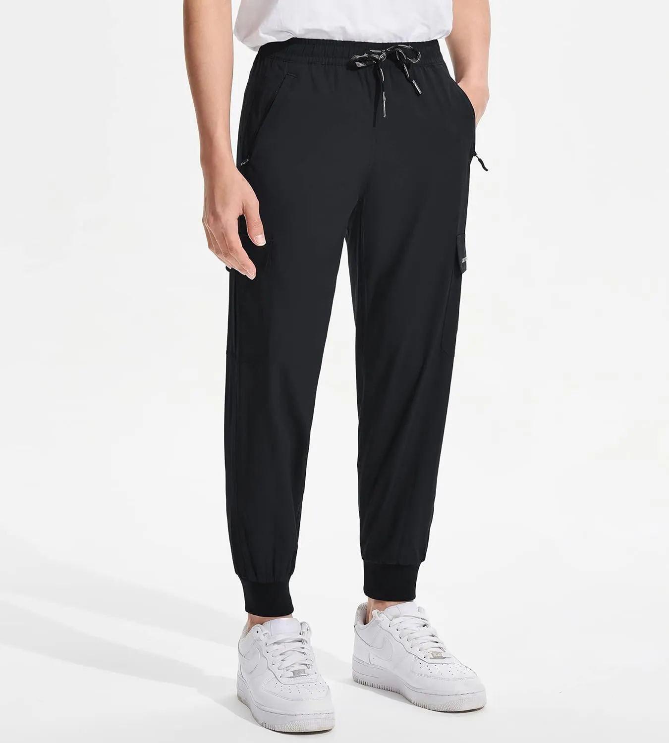 DEVOROPA Boys Joggers Lightweight Hiking Cargo Pants Water Resistant UPF 50  Quick Dry Youth Kids Athletic Running Pants