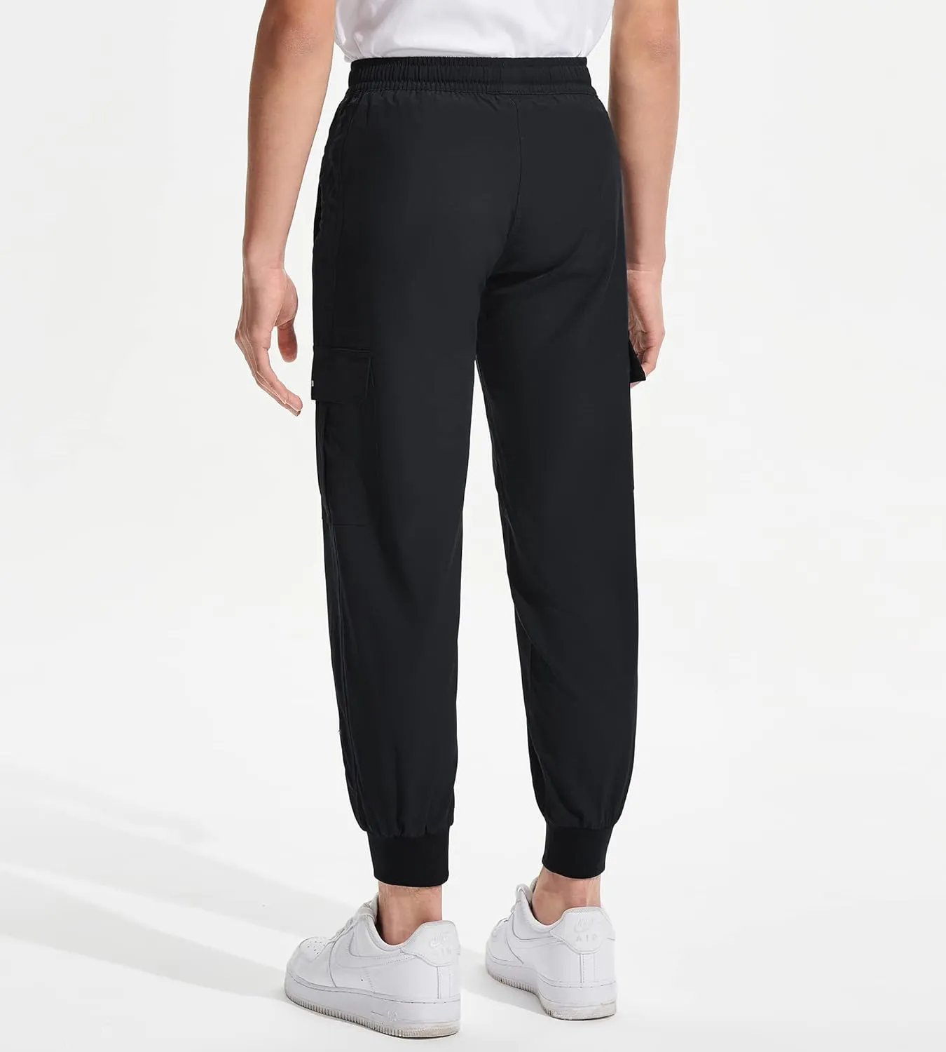 DEVOROPA Boys Joggers Lightweight Hiking Cargo Pants Water Resistant UPF 50  Quick Dry Youth Kids Athletic Running Pants