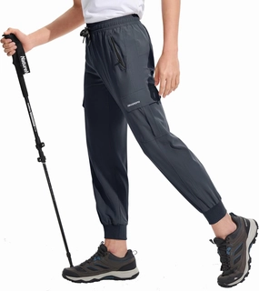 DEVOROPA Boys Joggers Lightweight Hiking Cargo Pants Water Resistant UPF 50  Quick Dry Youth Kids Athletic Running Pants