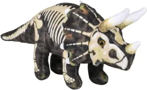Dinosaur Fossil Print Skeleton Plush Soft Stuffed Animal Toy - Triceratops