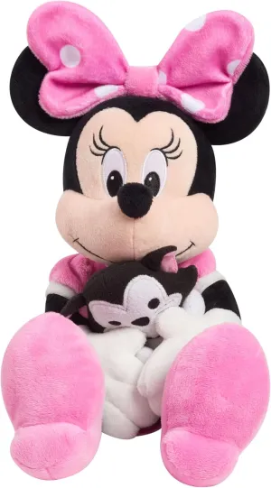 Disney Classics Lil Friends Minnie Mouse and Figaro 16.5-inch Large Plushie Stuffed Animal, Kids Toys for Ages 2 Up by Just Play