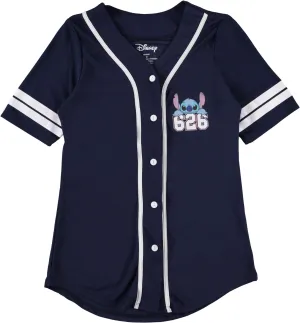 Disney Ladies Lilo and Stitch Shirt - Ladies Classic Lilo and Stitch Baseball Jersey Lilo and Stitch Mesh Jersey