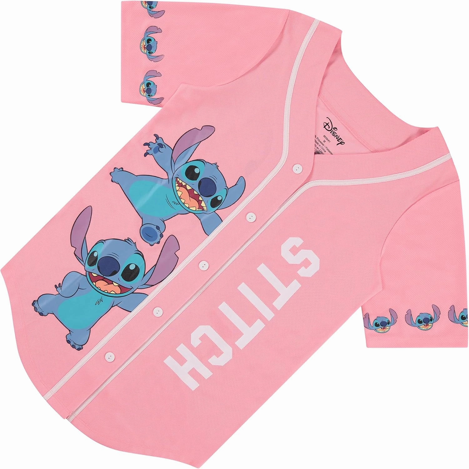 Disney Ladies Lilo and Stitch Shirt - Ladies Classic Lilo and Stitch Baseball Jersey Lilo and Stitch Mesh Jersey