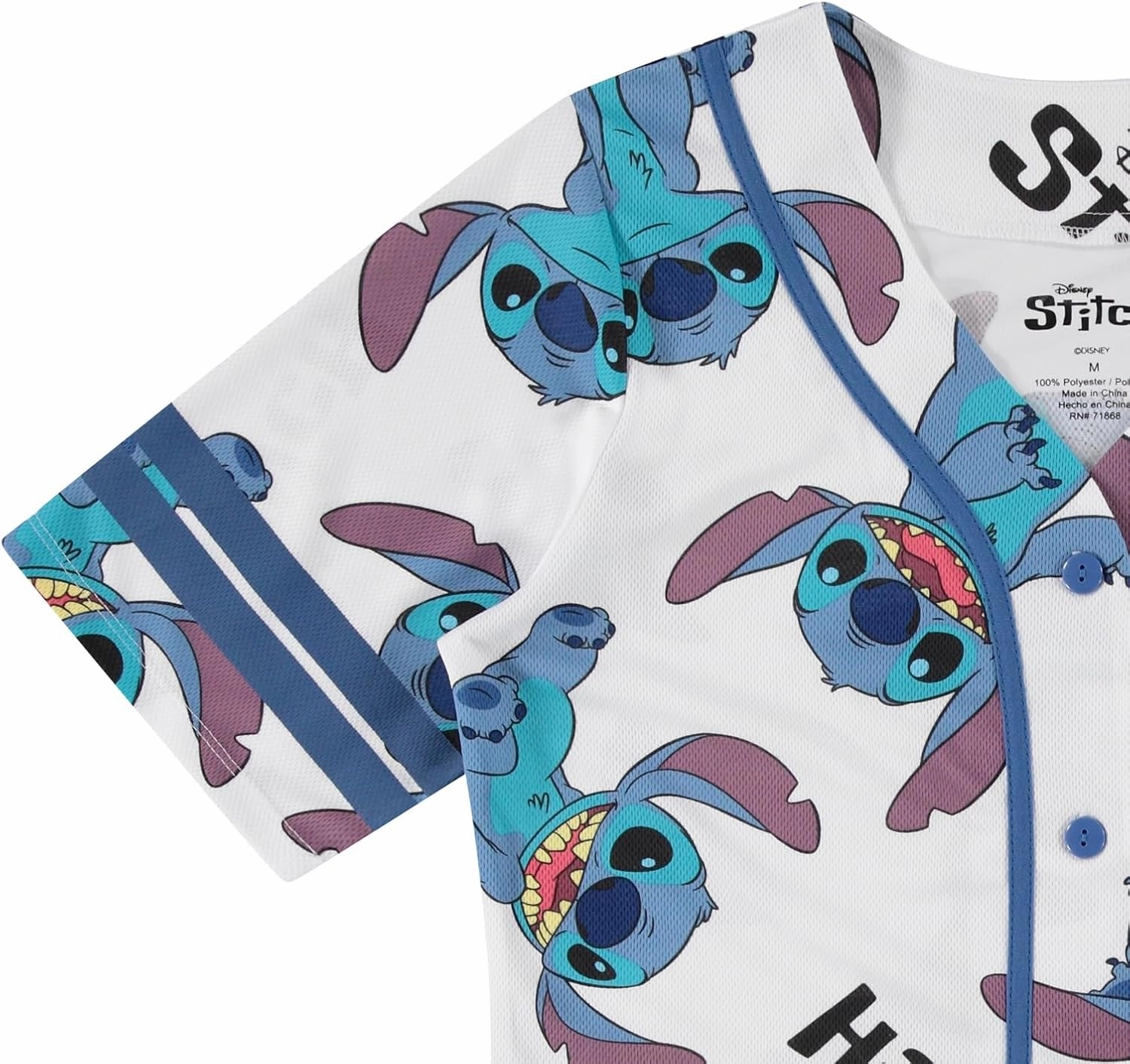 Disney Ladies Lilo and Stitch Shirt - Ladies Classic Lilo and Stitch Baseball Jersey Lilo and Stitch Mesh Jersey
