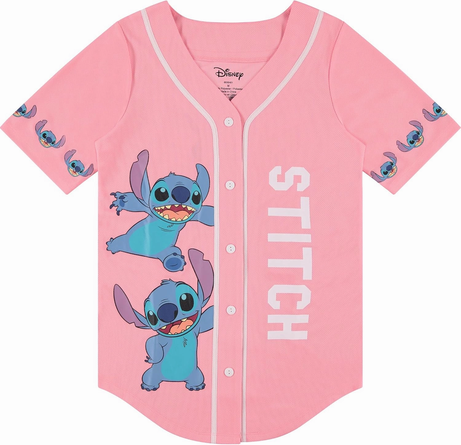 Disney Ladies Lilo and Stitch Shirt - Ladies Classic Lilo and Stitch Baseball Jersey Lilo and Stitch Mesh Jersey