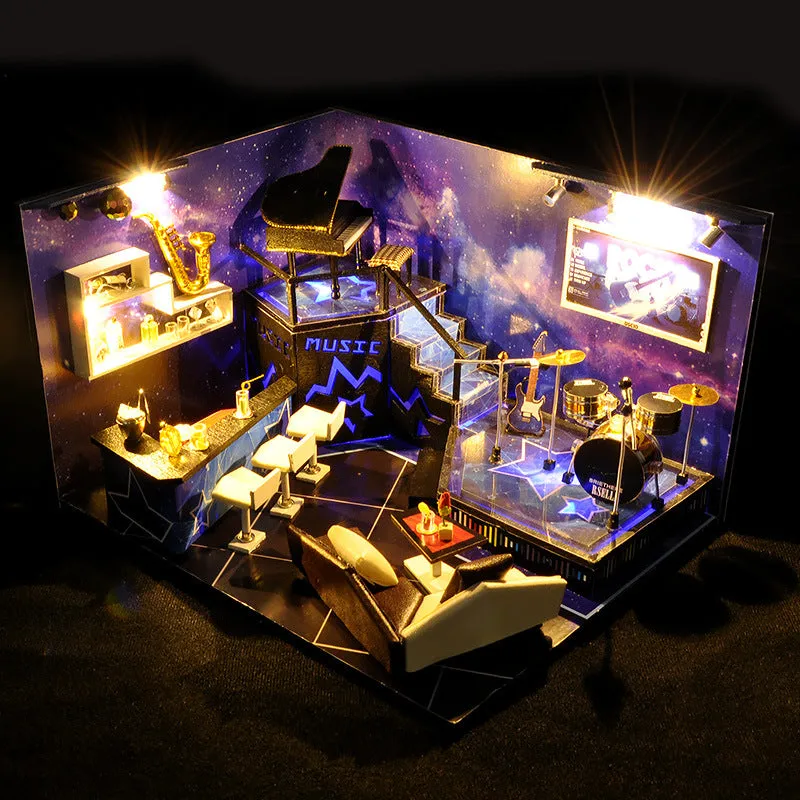DIY Dollhouse Miniature with Furniture Assembled Model Toy Birthday Christmas Gift