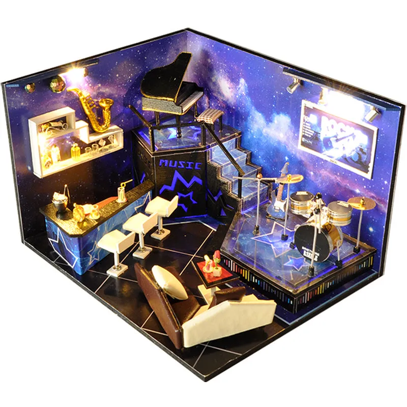 DIY Dollhouse Miniature with Furniture Assembled Model Toy Birthday Christmas Gift