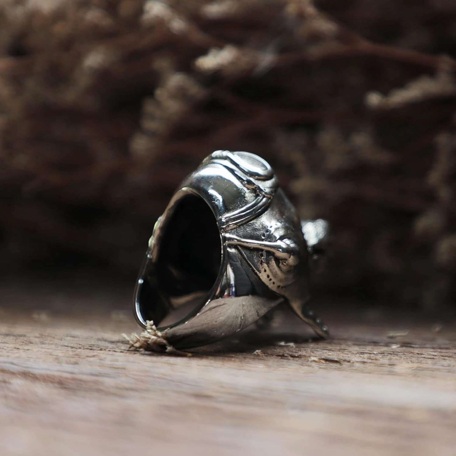 dog aviator ring Biker sterling silver air Force helmet military pet accessories (11.5)
