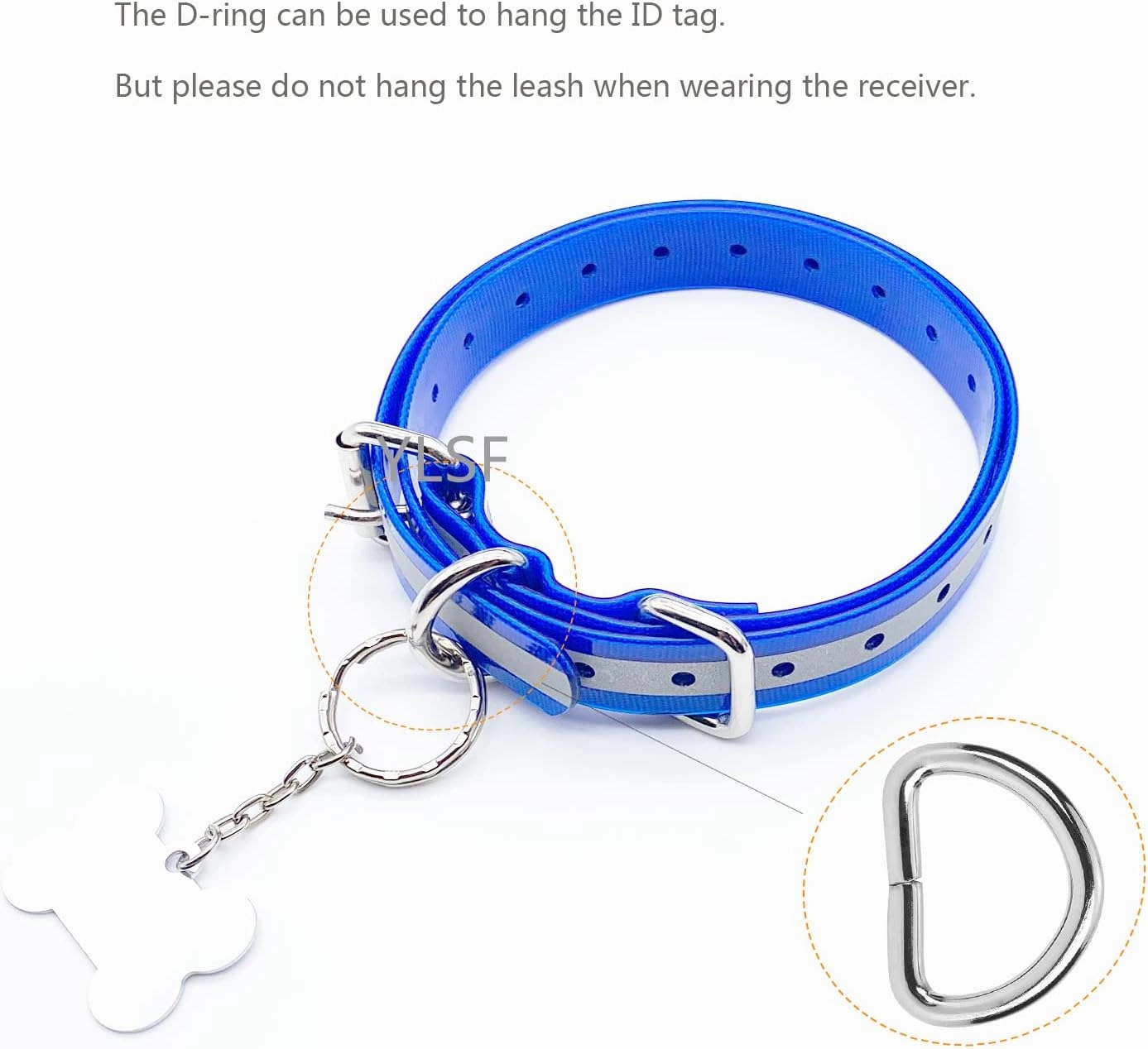 Dog Collar Strap for Most of Electronic Training Shock Collar Receivers-Adjustable Durable Waterproof Odorless 3/4 Inch Collar Replacement for Barking Fence-Pet TPU Collar Strap