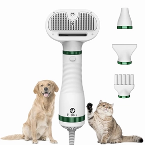 Dog Hair Dryer with Slicker Brush,Dog Blow Dryer for Small-Sized Dogs and Cats,Grooming Brush with Drying Function,Multifunctional Pet Hair Dryer with Release Button