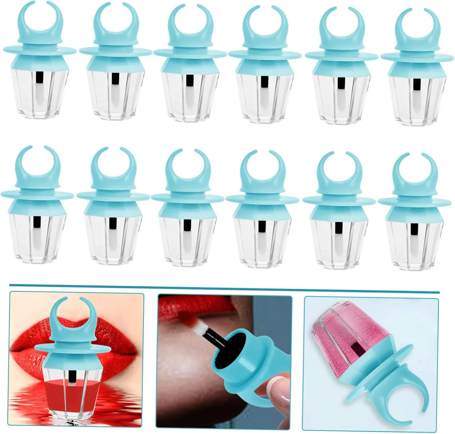 DOITOOL 12pcs Lip Gloss Tube Mini Lipsticks Lip Gloss Empty Tube Lip Gloss Containers Printable Ring