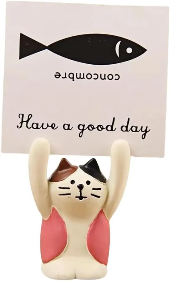 Dollhouse Décor 6-Pack Cute Birthday Gift Sign Small Animal Message Clip Business Card Photo Note Clip Pink Cat
