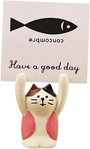 Dollhouse Décor 6-Pack Cute Birthday Gift Sign Small Animal Message Clip Business Card Photo Note Clip Pink Cat
