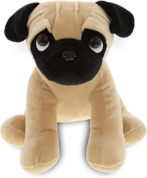 DolliBu Sitting Pug Stuffed Animal Dog Plush Toy, Kids & Adults Huggable Puppy Cuddle Gifts, Cute Stuffed Animals for Toddler & Baby First Teddy Bear - 8 Inches