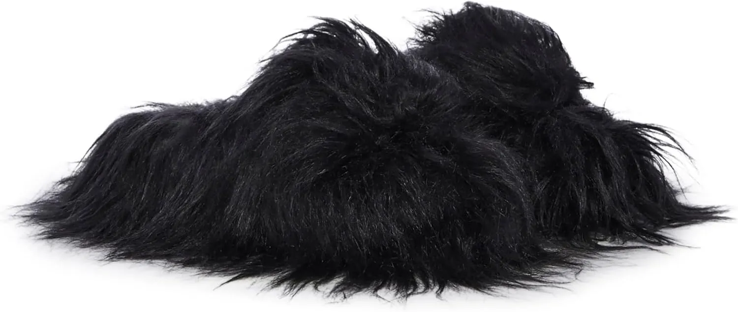 Dolls Kill Case Of The Grumpies Fuzzy Slides by Delia's - Faux Fur Slip-On With Rubber Soles, Perfect for Your Comfort
