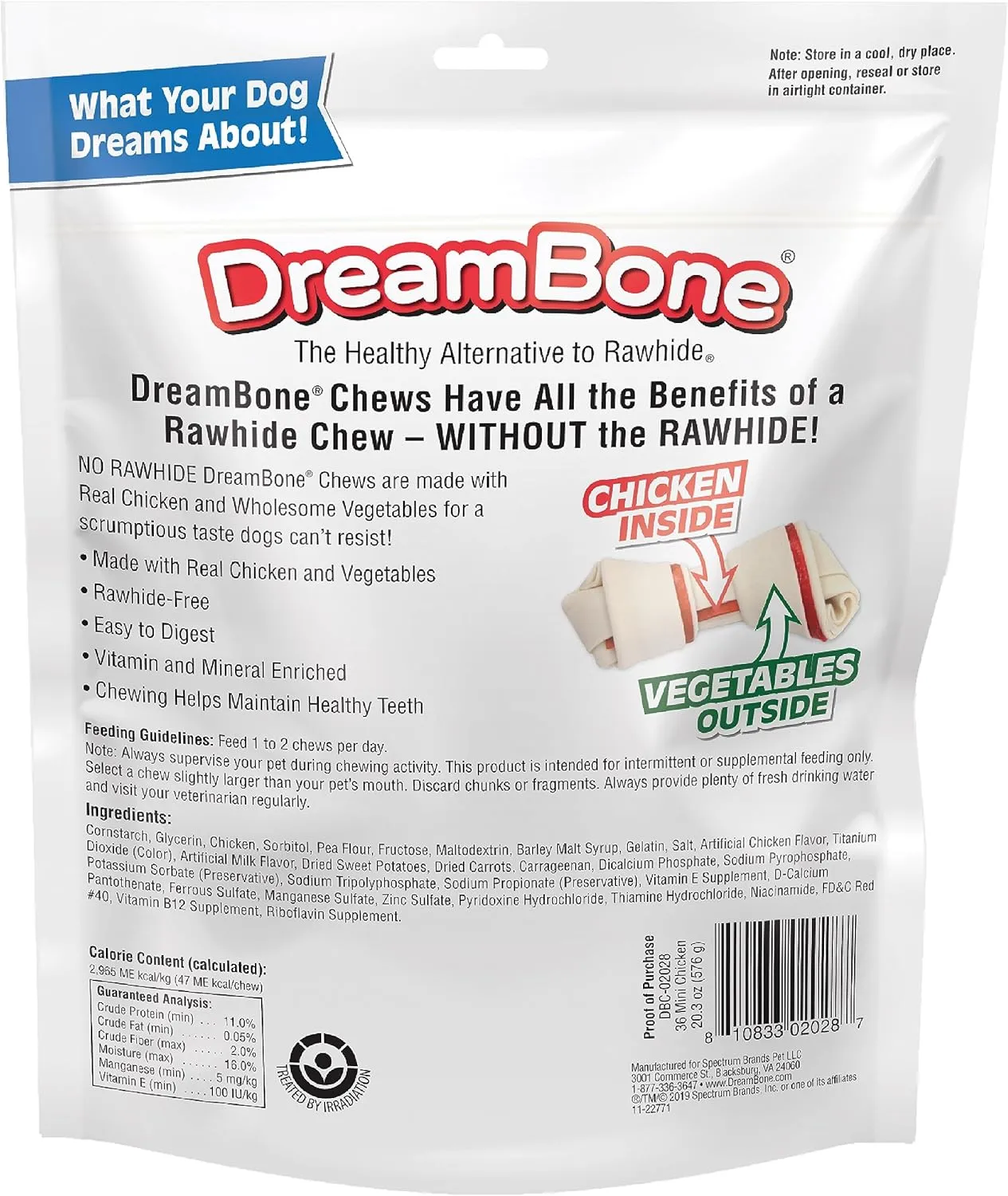 DreamBone Mini Chews With Real Chicken Chews for Dogs, 36 Count, These Rawhide-Free Chews are a Dog’s Favorite Distraction