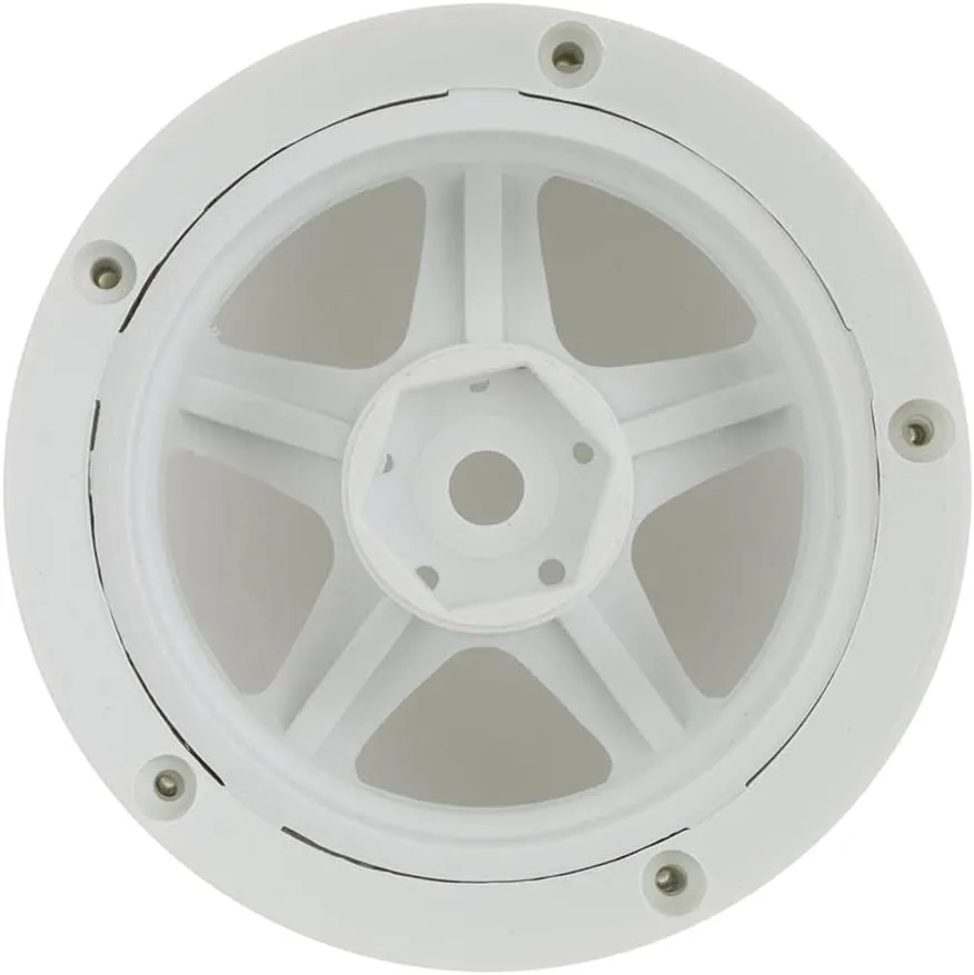 Drift Element 1/10 RC Car Drift Rims Wheels, 2PCS Set, 5-Spoke, Adjustable Offset, Fits Yokomo YD MD RD, MST RMX, Reve D RDX, Redcat RDS, HPI, Tamiya TT & More (Triple White)