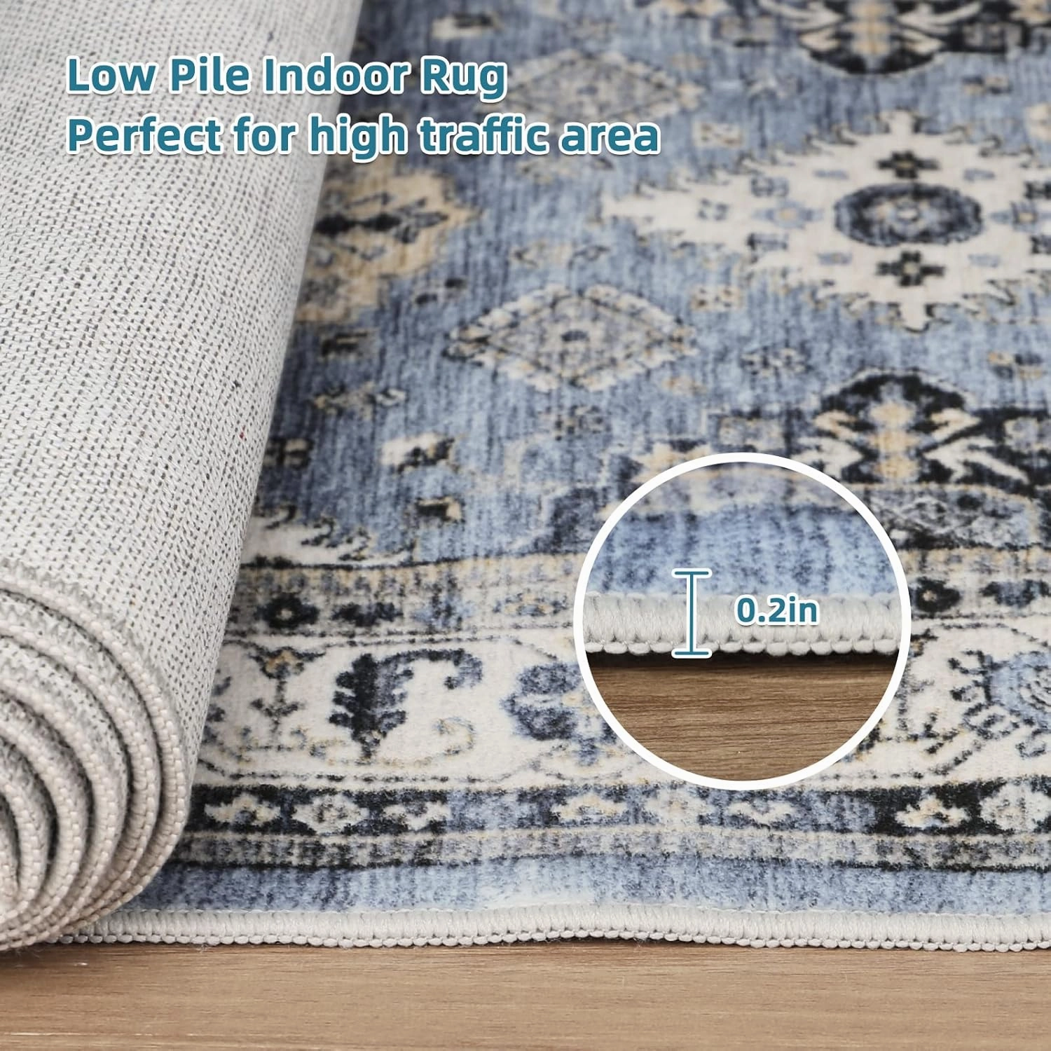 Dripex Tribal Washable Runner Rug-2x5 Non-Slip Non-Shedding Runners for Hallways Stain Resistant Kitchen Mat Laundry Entryway Carpet Runner for Doorway Entrance Bedroom Living Room Decor