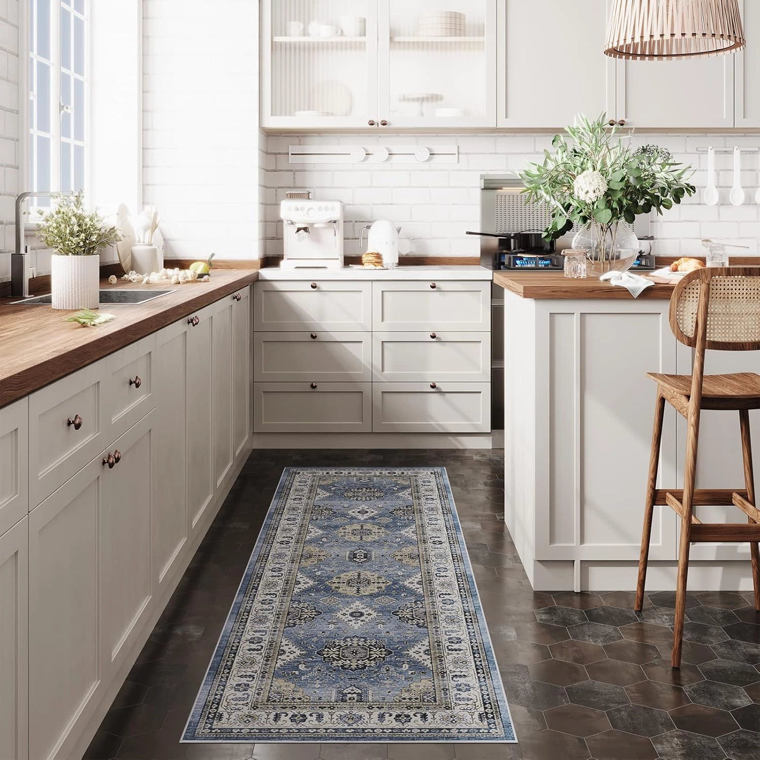Dripex Tribal Washable Runner Rug-2x5 Non-Slip Non-Shedding Runners for Hallways Stain Resistant Kitchen Mat Laundry Entryway Carpet Runner for Doorway Entrance Bedroom Living Room Decor
