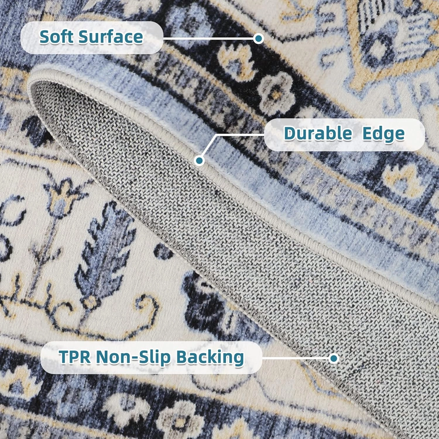 Dripex Tribal Washable Runner Rug-2x5 Non-Slip Non-Shedding Runners for Hallways Stain Resistant Kitchen Mat Laundry Entryway Carpet Runner for Doorway Entrance Bedroom Living Room Decor