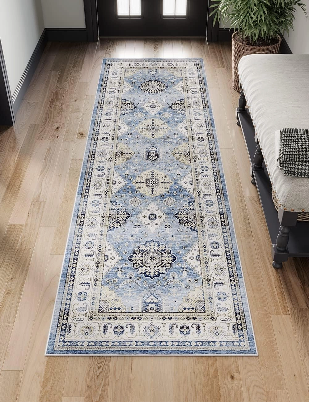 Dripex Tribal Washable Runner Rug-2x5 Non-Slip Non-Shedding Runners for Hallways Stain Resistant Kitchen Mat Laundry Entryway Carpet Runner for Doorway Entrance Bedroom Living Room Decor