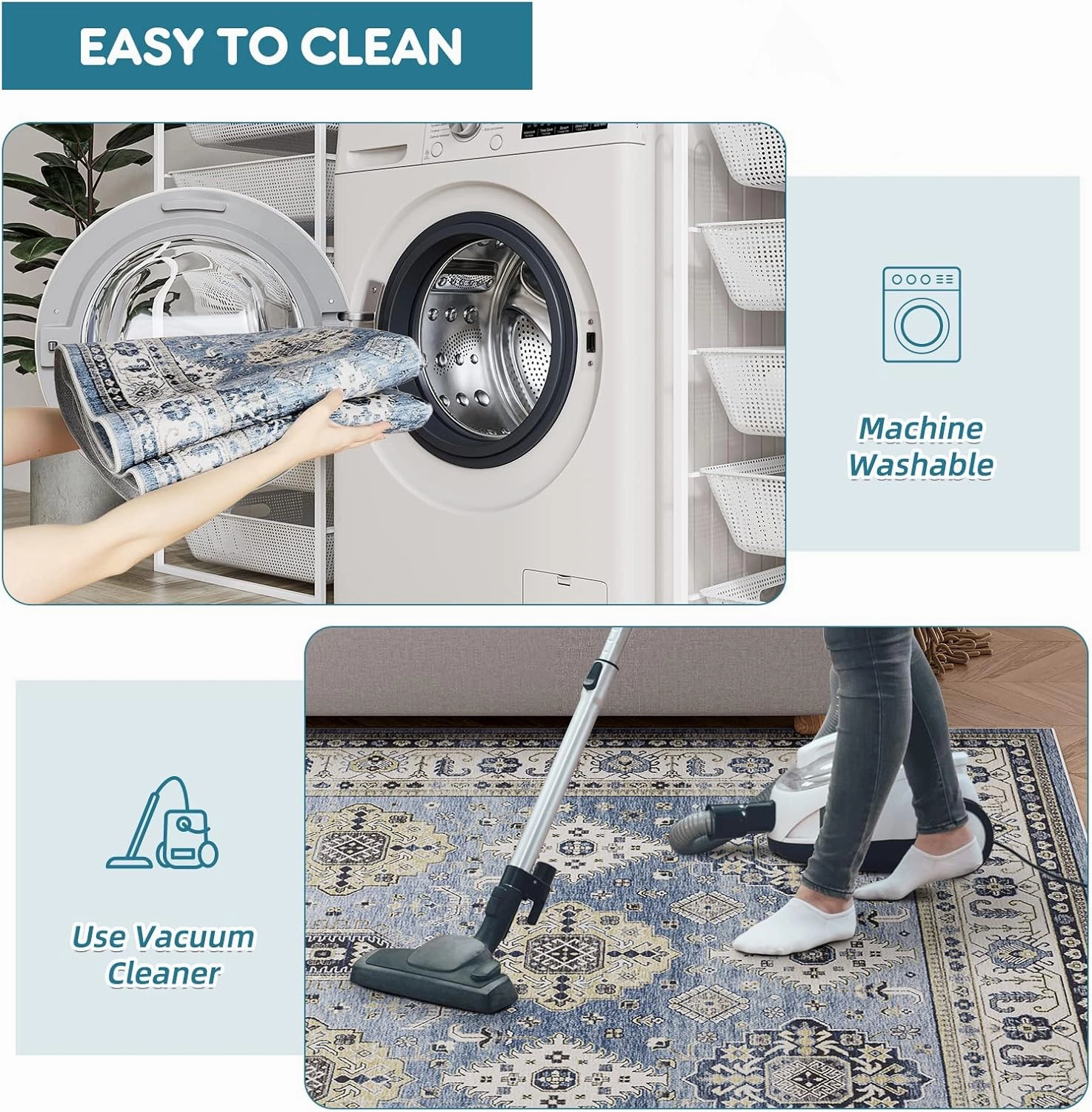 Dripex Tribal Washable Runner Rug-2x5 Non-Slip Non-Shedding Runners for Hallways Stain Resistant Kitchen Mat Laundry Entryway Carpet Runner for Doorway Entrance Bedroom Living Room Decor