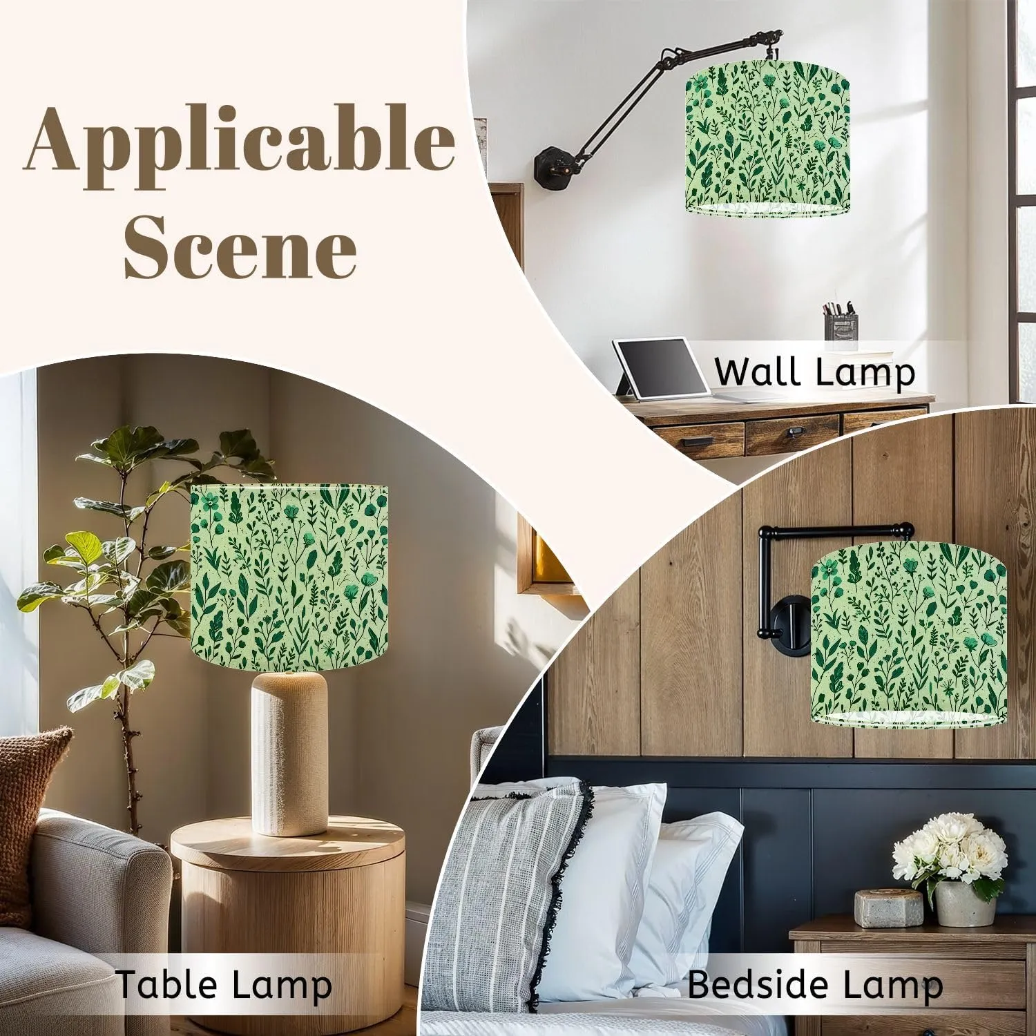 Drum Lamp Shades Tiny meadow flowers seamless for summer dress textile print Lamp Shade for Floor Lamps Table Lamps Pendant Light 11"x8.9" Linen Replacement Large Lampshades