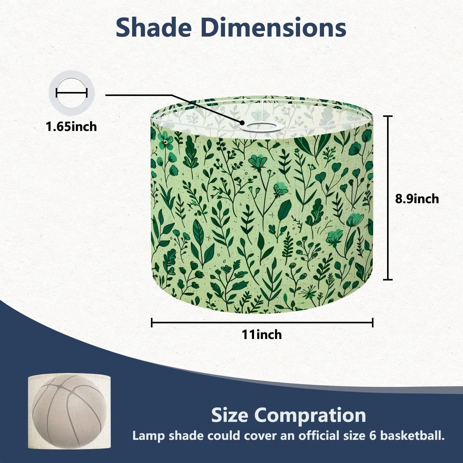 Drum Lamp Shades Tiny meadow flowers seamless for summer dress textile print Lamp Shade for Floor Lamps Table Lamps Pendant Light 11"x8.9" Linen Replacement Large Lampshades