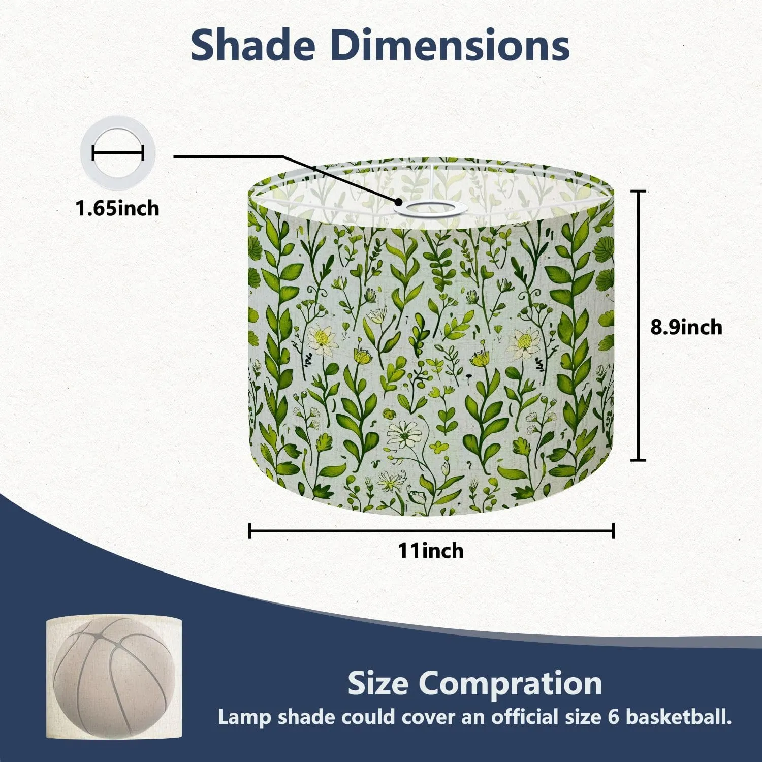 Drum Lamp Shades Tiny meadow flowers seamless for summer dress textile print Lamp Shade for Floor Lamps Table Lamps Pendant Light 11"x8.9" Linen Replacement Large Lampshades