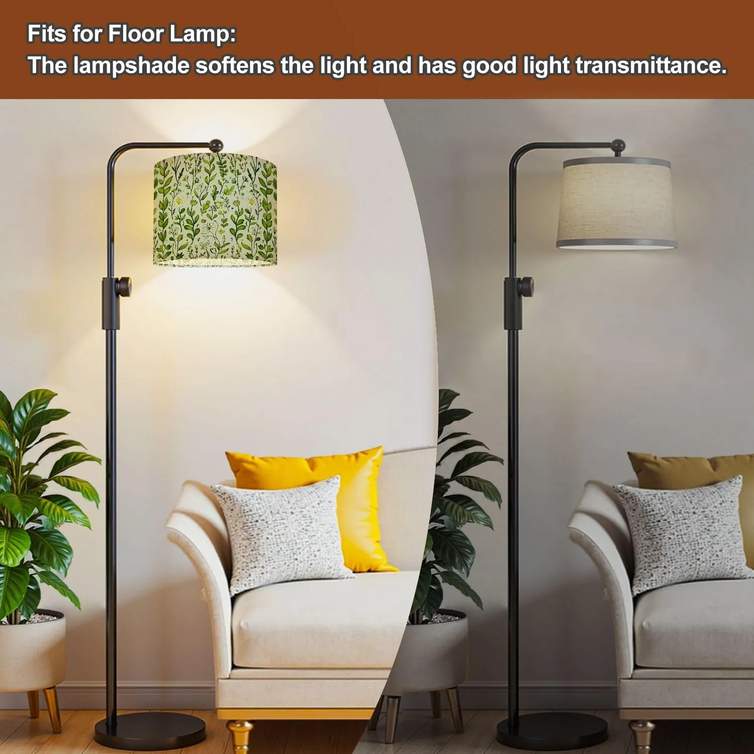 Drum Lamp Shades Tiny meadow flowers seamless for summer dress textile print Lamp Shade for Floor Lamps Table Lamps Pendant Light 11"x8.9" Linen Replacement Large Lampshades