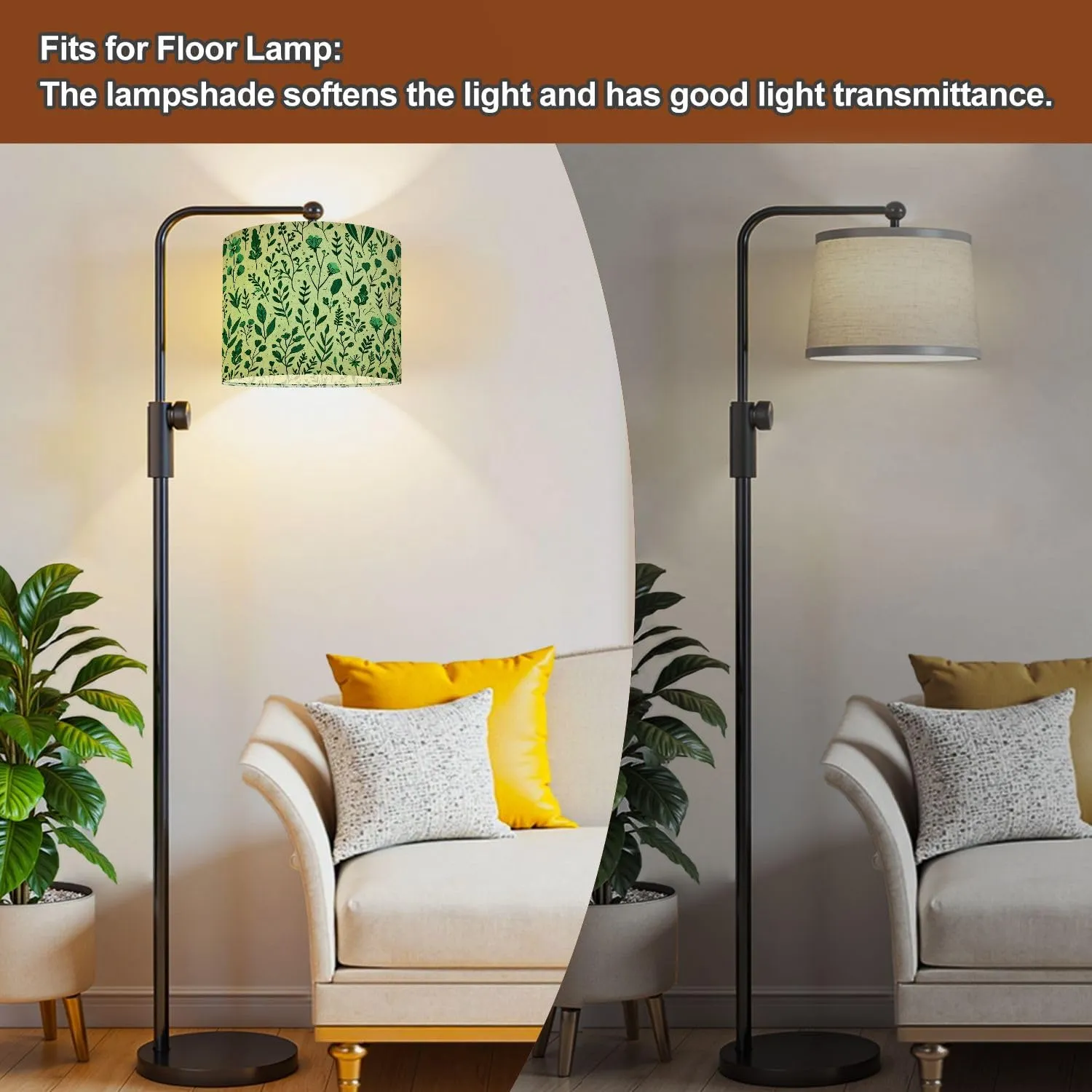 Drum Lamp Shades Tiny meadow flowers seamless for summer dress textile print Lamp Shade for Floor Lamps Table Lamps Pendant Light 11"x8.9" Linen Replacement Large Lampshades