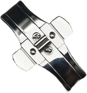 Durable Watch Clasp Accessory Metal Stainless Steel Double Press Watch Push Button Fold Clasp Seamless Butterfly Buckle(6x23mm)