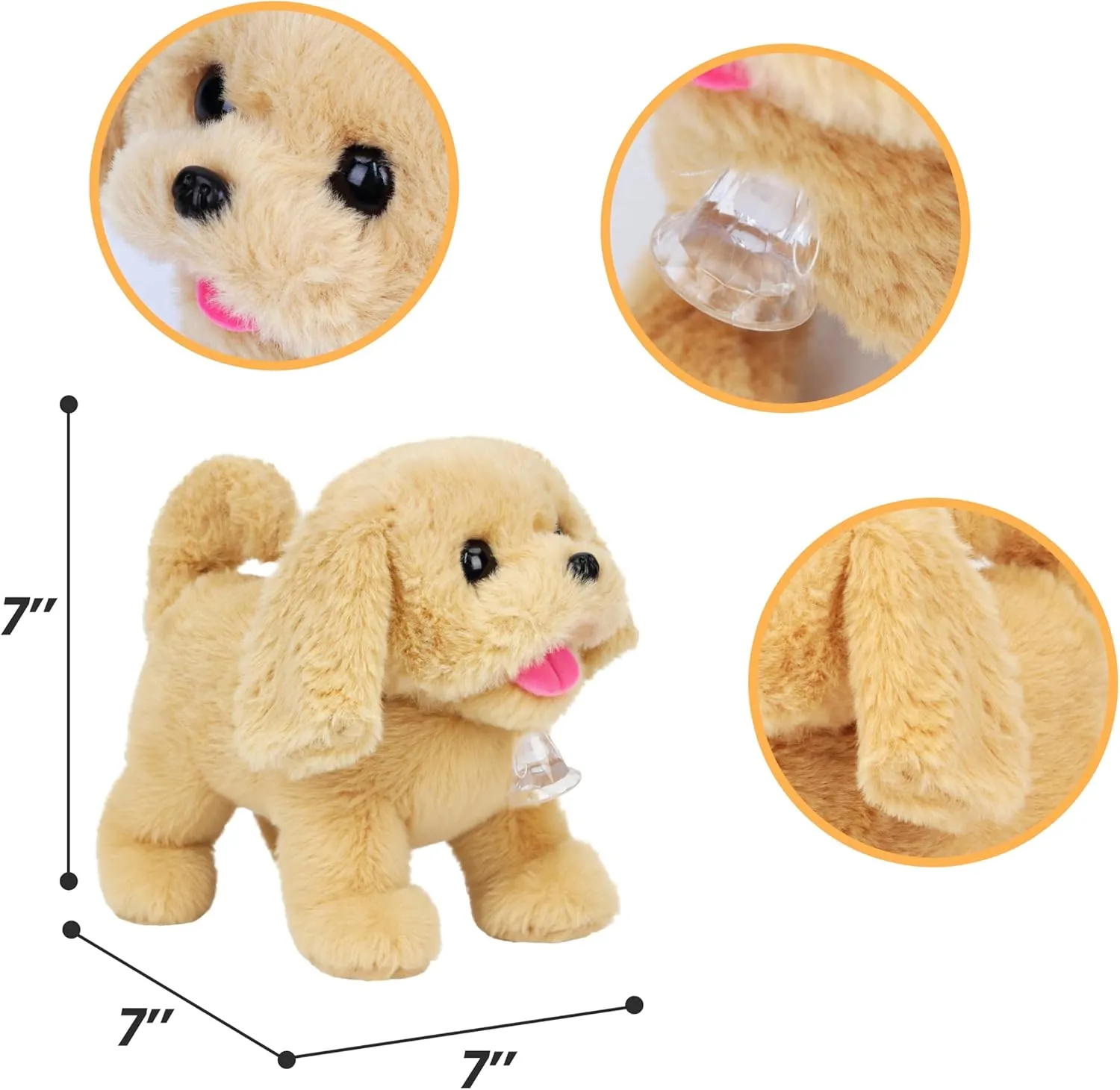 Easfan Electric Walking Brown Dog Plush Leash Puppy Toy Interactive Talking Musical Plush Toy with Remote Control Leash Christmas Birthday Gifts for Kids Toddlers