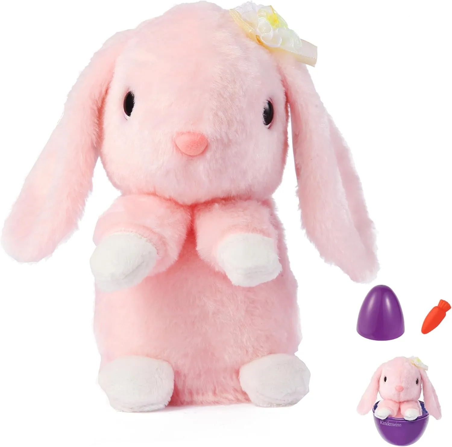 Easter Bunny Toys for Girls - 6-Inch Rabbit with Music, Dancing, Recording, and Surprise Easter Egg - Rabbit Toys for Kids, Toddlers 2 , Birthday Bunny Stuffed Animal