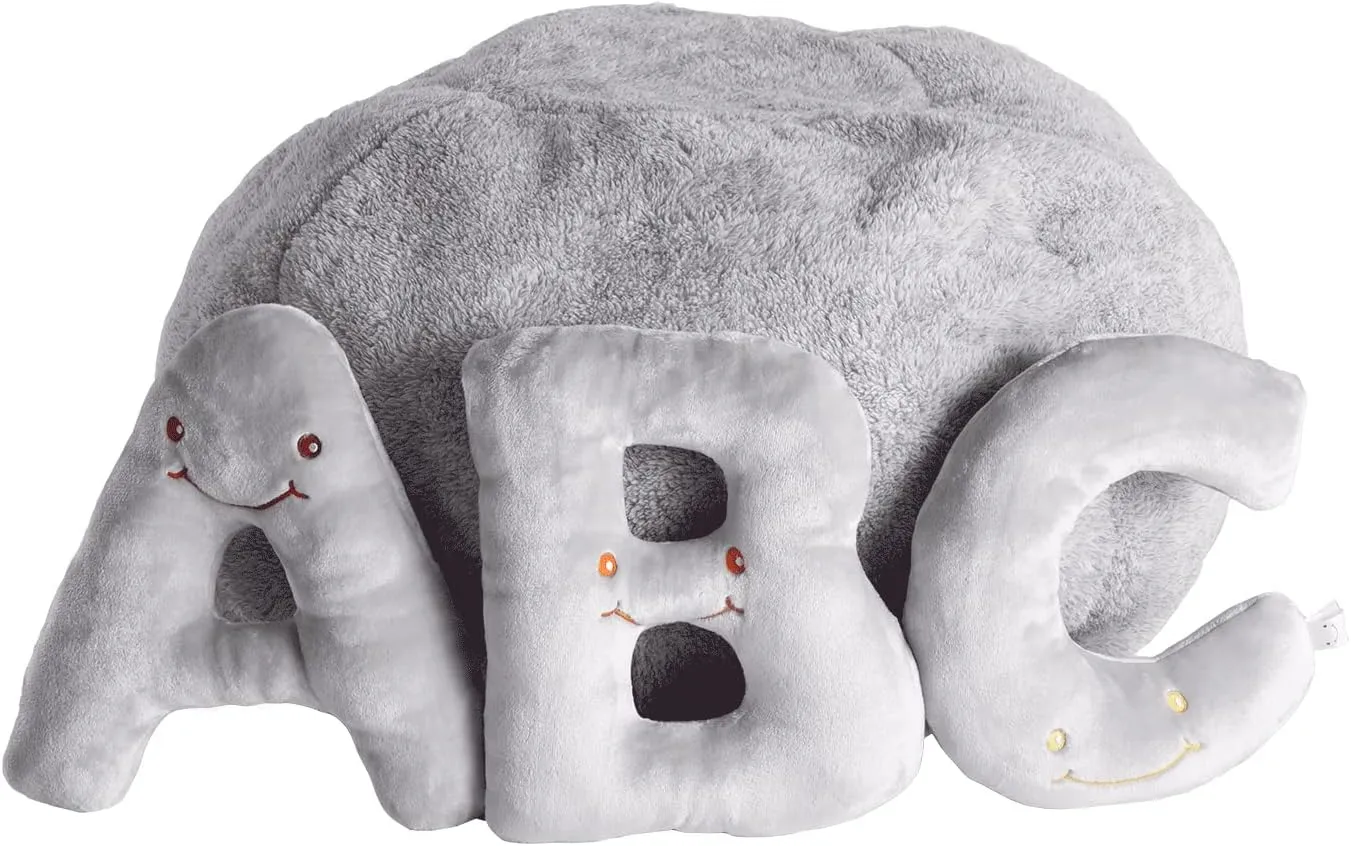 Educational Alphabet Toys - 26 Piece Dove Grey Set, Large 11" Stuffed Letters in Plush Bag - Perfect Learning Language Awareness & ABCs Recognition Gifts for Kids, 3, 4, & 5 Year Olds