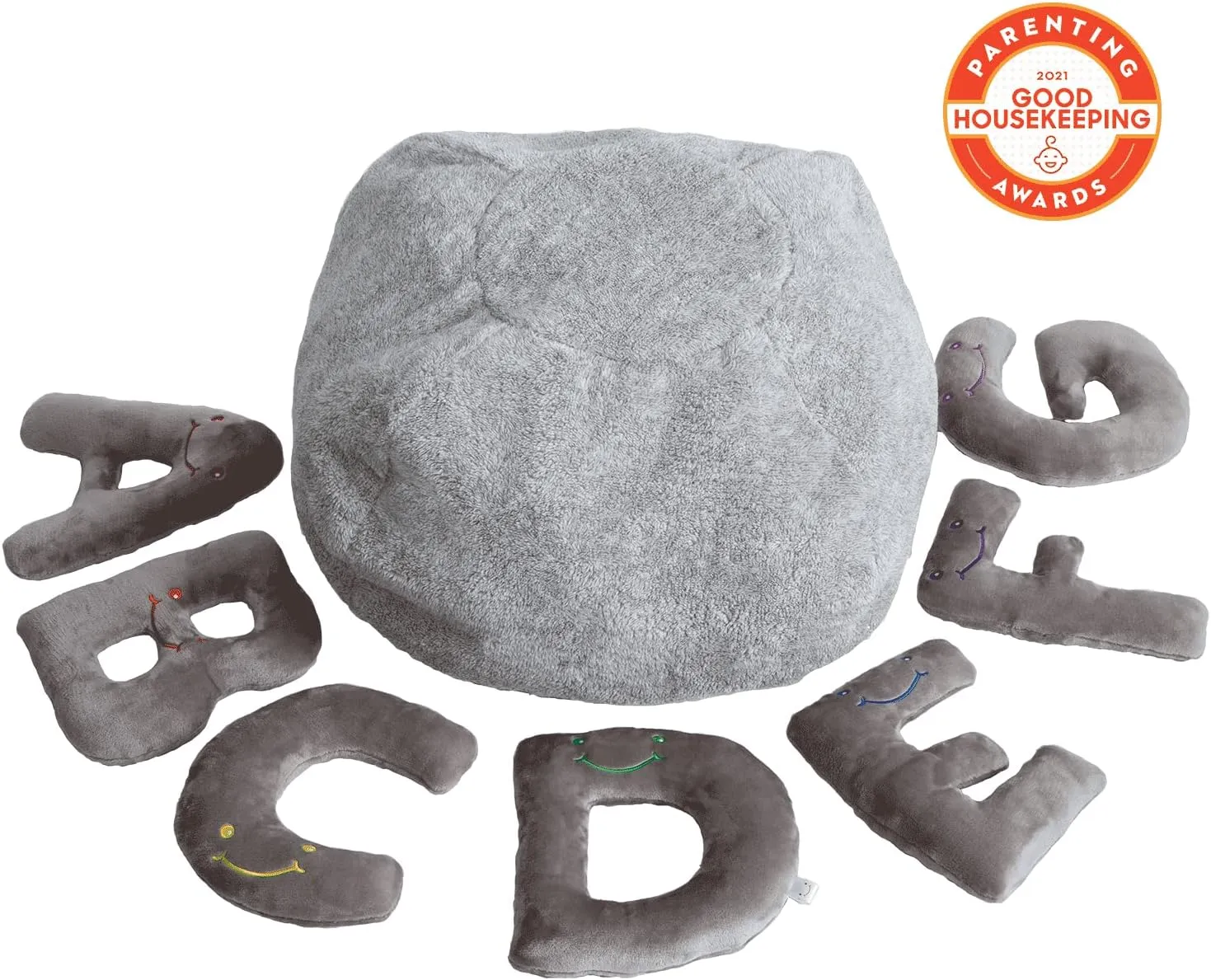 Educational Alphabet Toys - 26 Piece Dove Grey Set, Large 11" Stuffed Letters in Plush Bag - Perfect Learning Language Awareness & ABCs Recognition Gifts for Kids, 3, 4, & 5 Year Olds