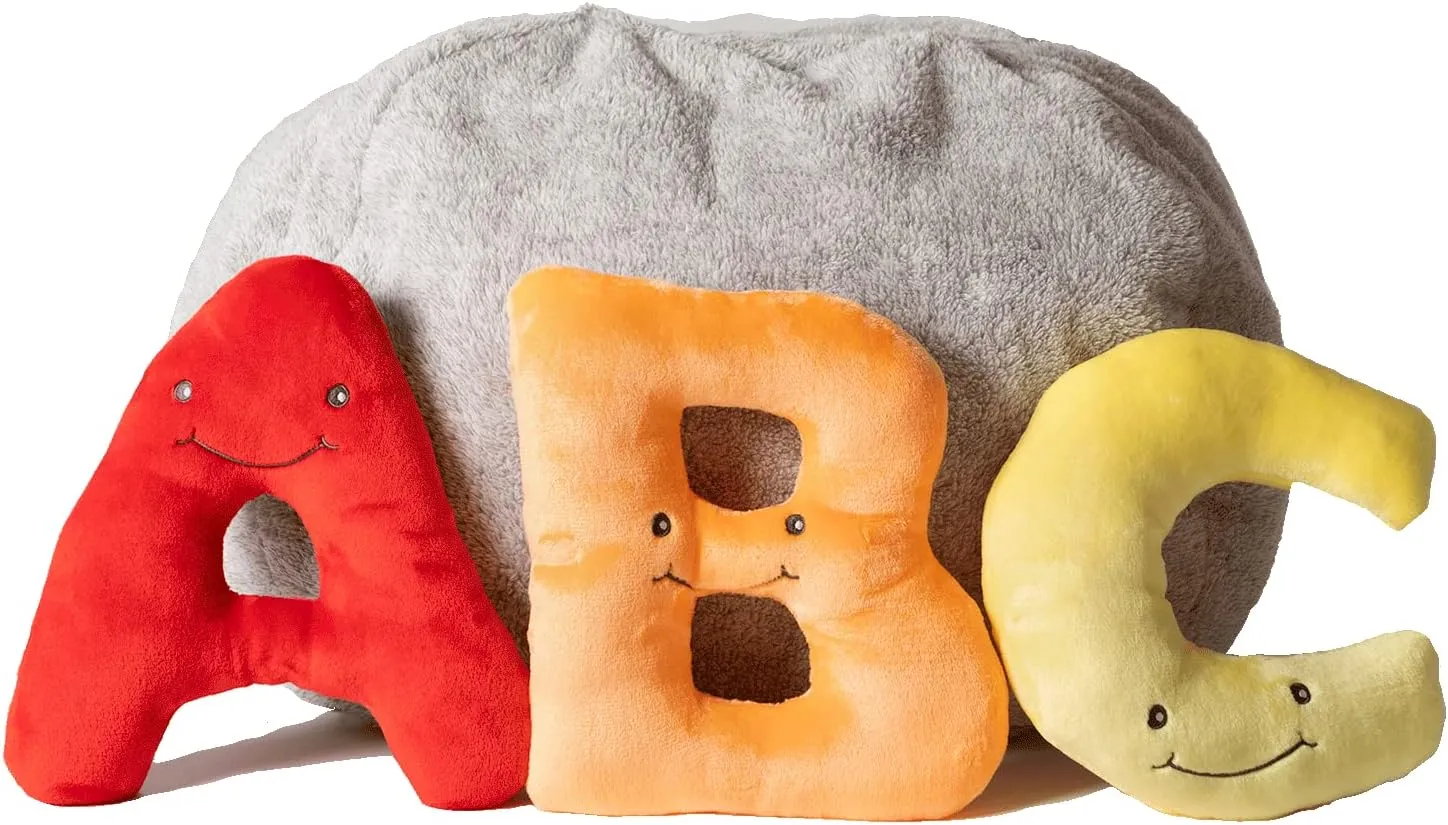 Educational Alphabet Toys - 26 Piece Rainbow Colors Set, Large 11" Stuffed Letters in Plush Bag - Perfect Learning Language Awareness & ABCs Recognition Gifts for Kids, 3, 4, & 5 Year Olds