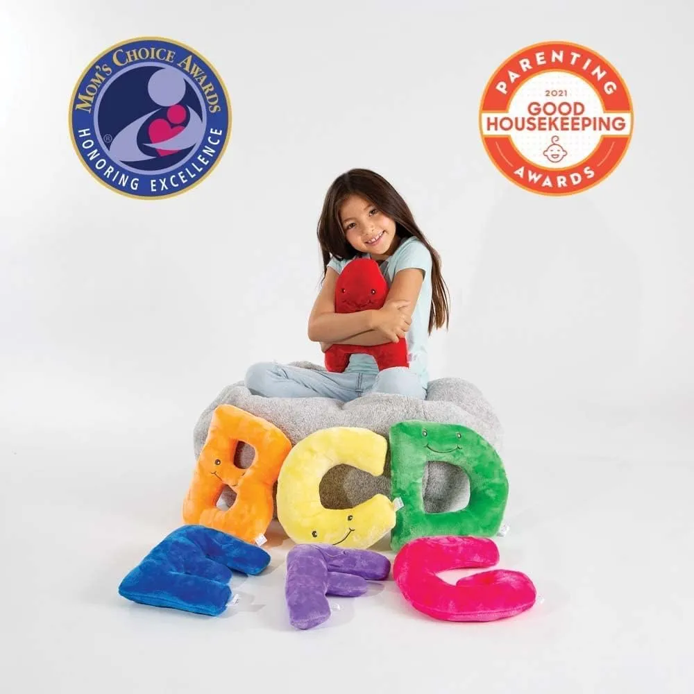 Educational Alphabet Toys - 26 Piece Rainbow Colors Set, Large 11" Stuffed Letters in Plush Bag - Perfect Learning Language Awareness & ABCs Recognition Gifts for Kids, 3, 4, & 5 Year Olds