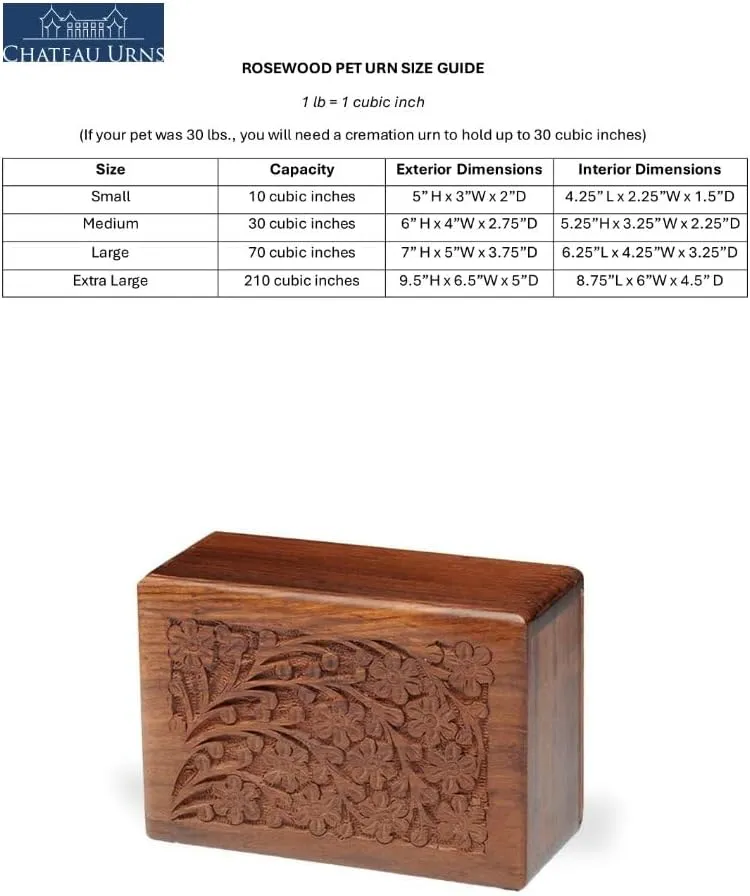 Engraved Urns for Human Ashes-Tree of Life Cremation Urn-Hand Carved Wood Pet Keepsake Box-Pet Loss Memorial (Medium-Personalized) up to 30 lbs/30 CI
