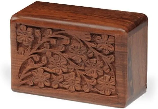 Engraved Urns for Human Ashes-Tree of Life Cremation Urn-Hand Carved Wood Pet Keepsake Box-Pet Loss Memorial (Medium-Personalized) up to 30 lbs/30 CI