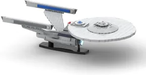 Enterprise-A Spaceship with Display Stand 716 Pieces Building Kit MOC Build for Age 18 
