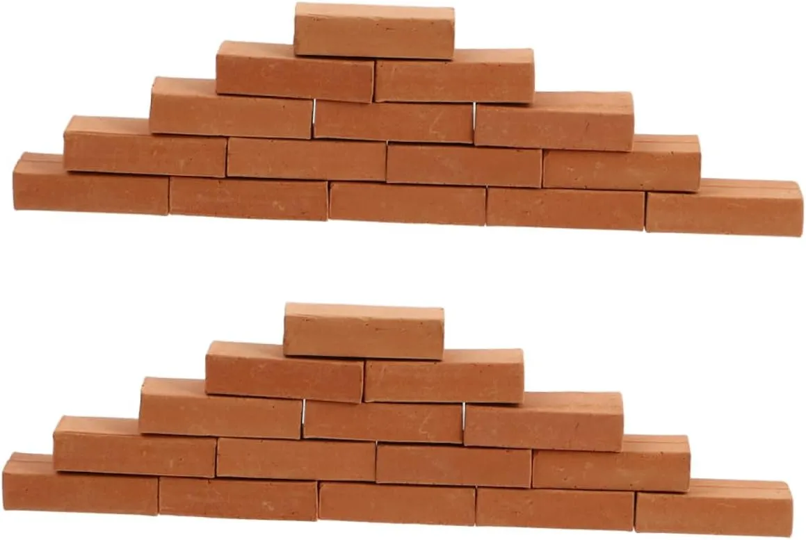 ERINGOGO Fairy Garden Miniature Bricks 50pcs Handmade Small Miniature Bricks for Boys and Girls DIY Building Blocks Decor