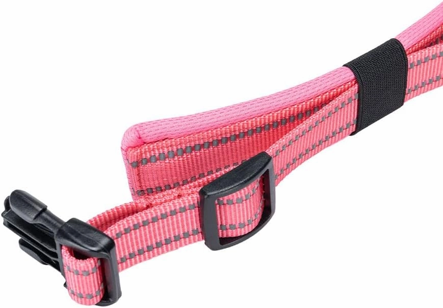 EXCELLENT ELITE SPANKER Reflective Dog Collar Classic Soft Padded Breathable Nylon Adjustable Pet Collar with Quick Release Buckle for Boy Girl Male Female Small Medium Large Dogs Training(Pink-S)