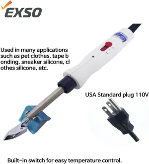 EXSO RIGID MINI IRON for smoothing filament, pet clothes, tape bonding, sneaker silicone, clothes silicone, coffee paper filter crimping.
