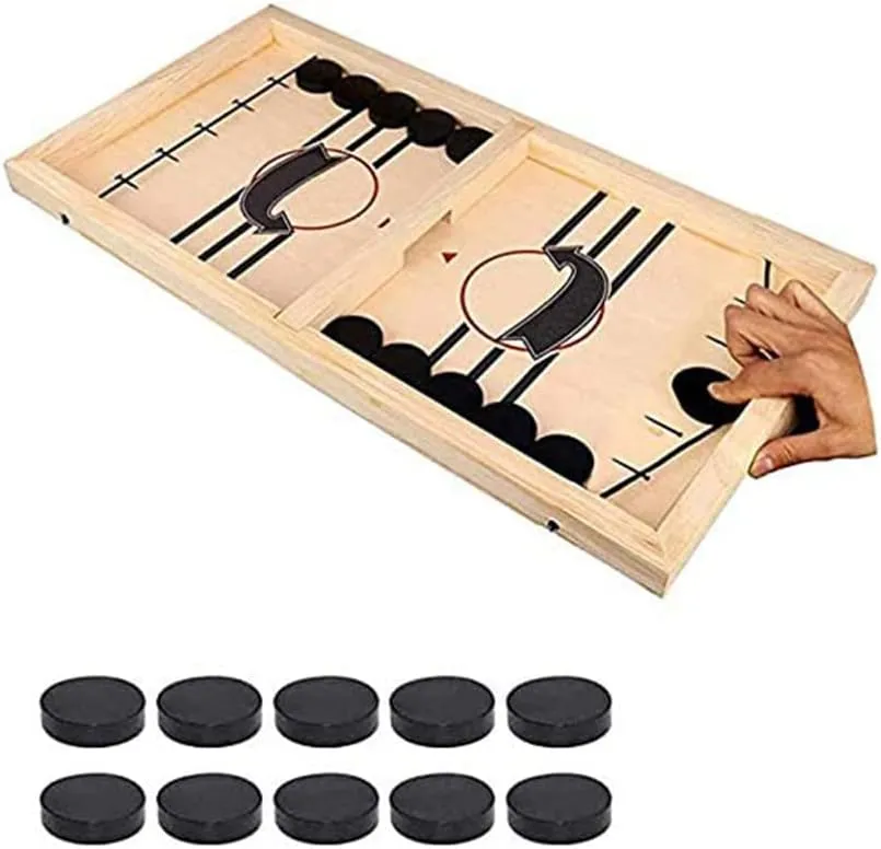 Fast Sling Puck Game, Large Size Table Desktop Battle Board Games Toys, Desktop Sport Board Game for Family Game, Suit for Adults Parent-Child Interactive