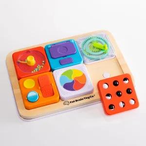 Fat Brain Toys PlayTab Essentials, Modular Sensory Activity Board for Babies and Toddlers Ages 12 Months 