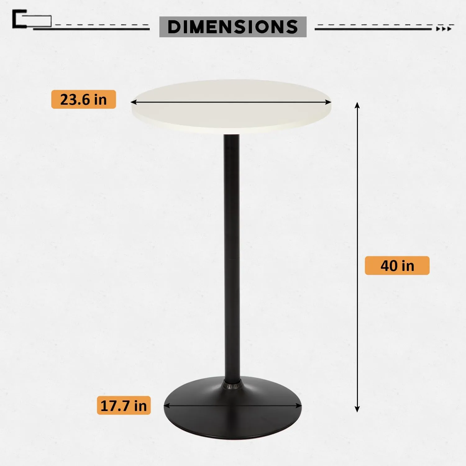FDW Pub Table 40 Inch Height Cocktail Table Round Bistro Bar Table for Home and Kitchen Dining