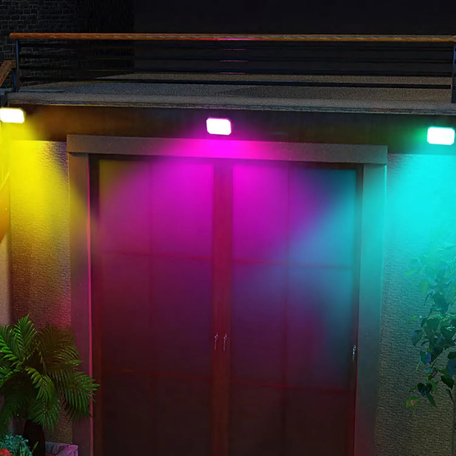 Feit E26 (Medium) Smart-Enabled LED Floodlight Bulb Color Changing 20 Watt Equivalence 4 pk