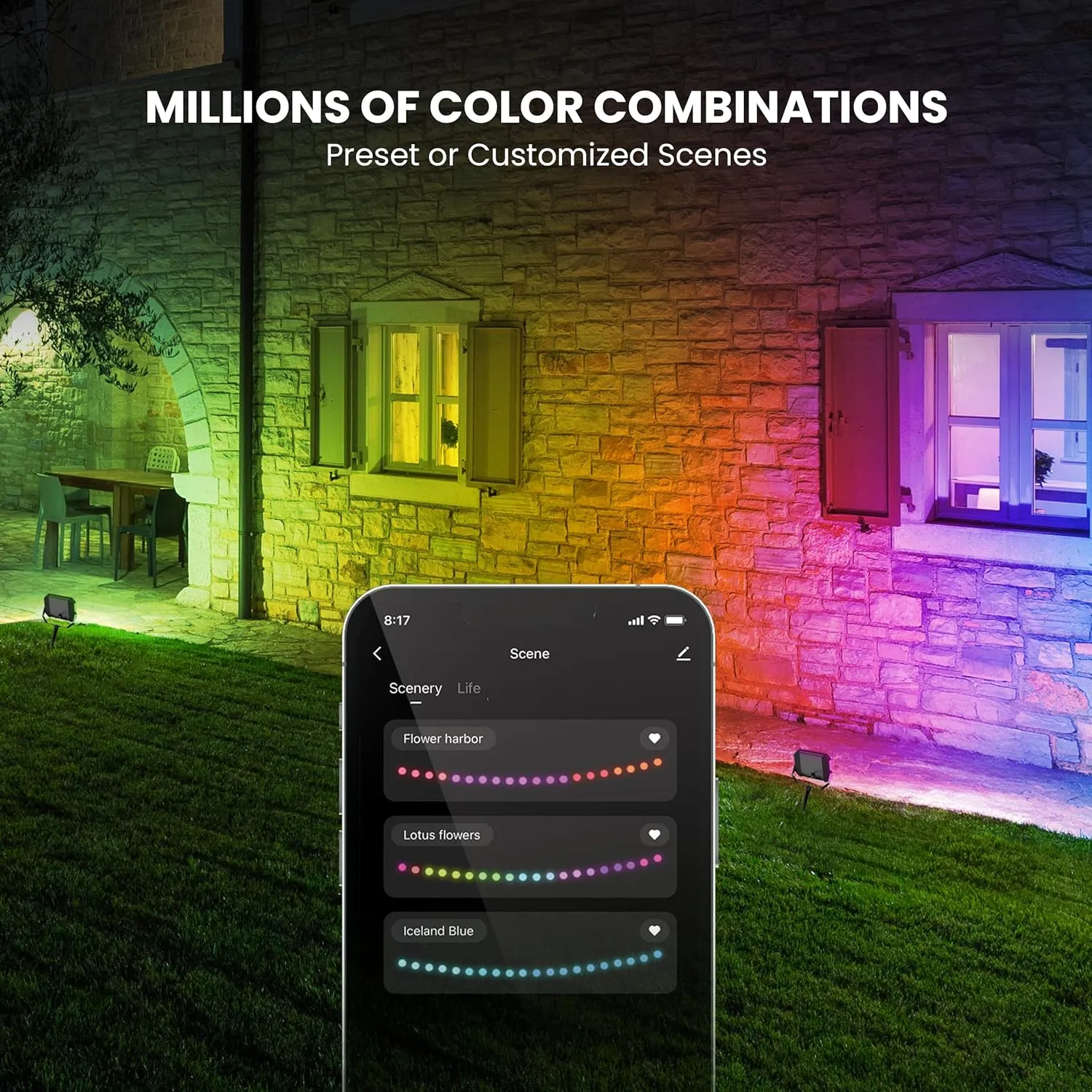 Feit E26 (Medium) Smart-Enabled LED Floodlight Bulb Color Changing 20 Watt Equivalence 4 pk
