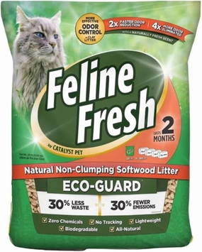 Feline Fresh Non-Clumping Pine Pellet Cat Litter, Unscented, 20 lb Bag – Eco-Friendly, Odor Control, Biodegradable, Low Dust, Absorbent, Natural, Safe for Cats, Made in USA